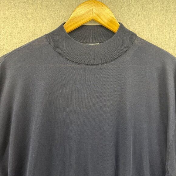 NWT Maus & Hoffman Size XL Navy Blue Long Sleeve Mock Neck Turtleneck Sweater - Picture 3 of 8